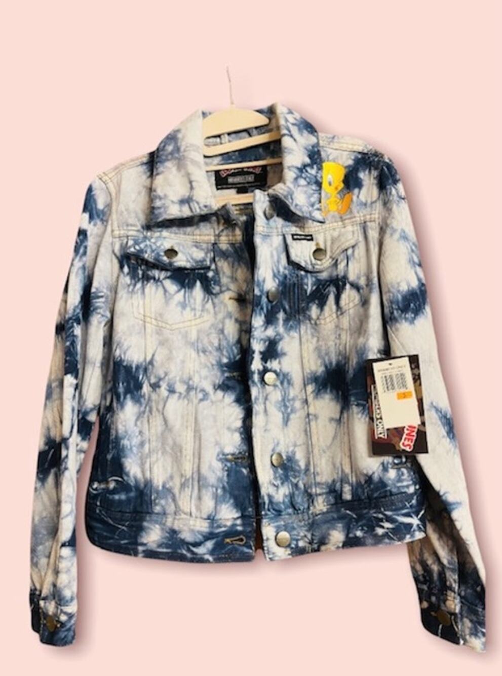 Members Only-Looney Tunes Tie Dye Denim Jacket- Size S